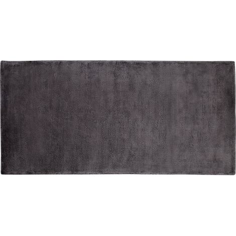 Alfombra de viscosa gris oscuro 80 x 150 cm pelo corto sala de estar Gesi II