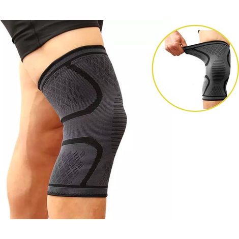 Bandage de genou Sport-Plein - Genouillère renforcée - Noir / Gris - Taille L (1/3)