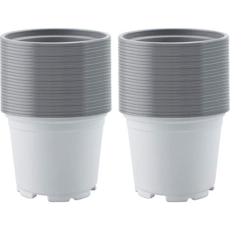 Lot de 100 bacs de culture en plastique blanc de 9 cm de diamètre pour plantes grasses, légumes et boutures.