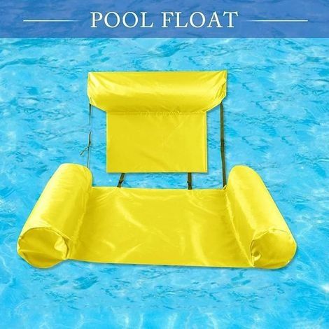 Chaise Flottante Hamac Gonflable Matelas à Air Ultra Confortable Matelas Flottant Chaise de Piscine Lit Flottant à Eau Fauteuil Portable pour Adultes (Jaune) (1/4)