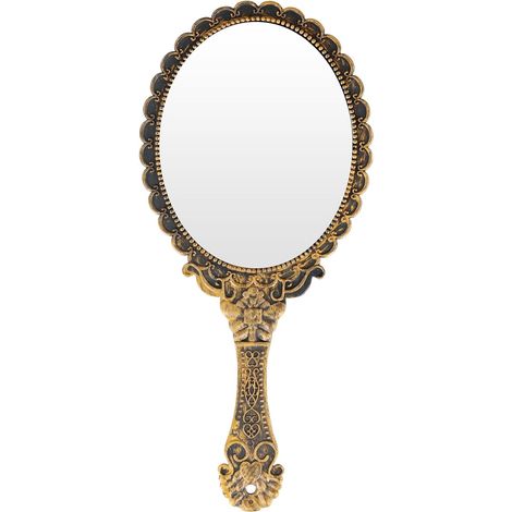 Miroir Vintage Poche Voyage Main Maquillage Ovale Femmes Beauté (Bronze) (1/5)