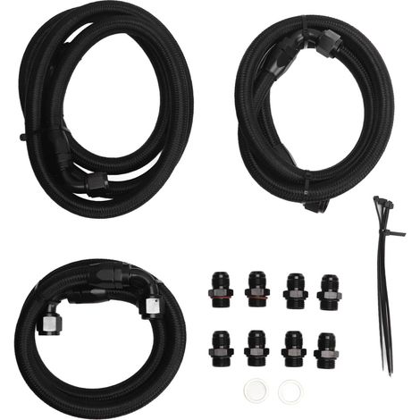 Kit de raccords de tuyau anodisé noir, lignes de refroidissement de Transmission, remplacement pour Chevy 6,6l Duramax LLY LBZ LMM 2006 – 2010 (1/5)