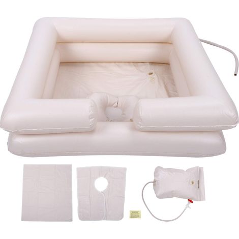 Kit de Bassin de Shampooing pour Bassin de Lavage de Cheveux Gonflable Portable Rutilisable quip D'une Valve de Gonflage de Scurit pour Femme Enceinte Blesse Alite Handicape Personnes ges Ha.