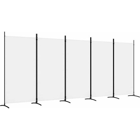 Paravent Cloison de séparation 5 panneaux, Pour Jardin, Balcon, Terrasse Blanc 433x180 cm Tissu OIB5761E (1/5)