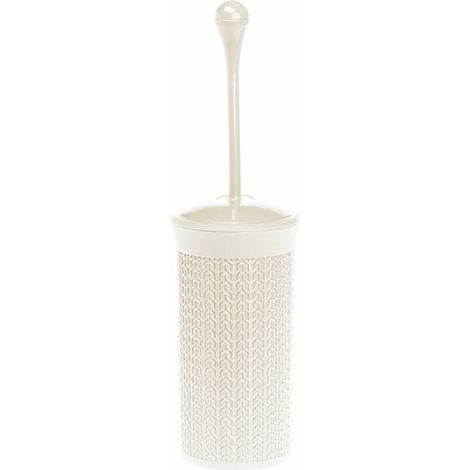 Cepillo de baño Willow con recipiente, material blanco lechoso, estampado de suéter