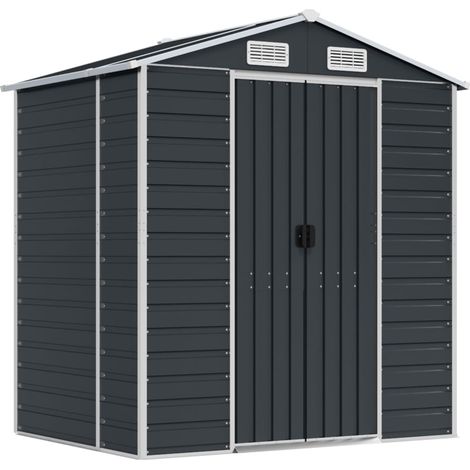 Casetta da giardino casetta per capanni casetta per ripostigli casetta per attrezzi da esterno robusta 191 x 130 x 198 cm acciaio zincato antracite 020022183