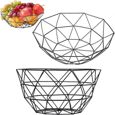 Ensemble de 2 plateaux de service en fer pour le pain et les aliments, convenant aux fruits, desserts, en-cas et à la table de la cuisine.-AquaForge (1/5)