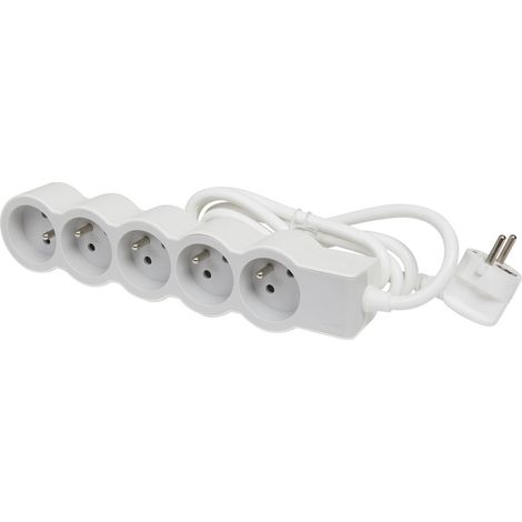 Rallonge multiprise standard 5x2P + T, cordon de 3 mètres (1/5)