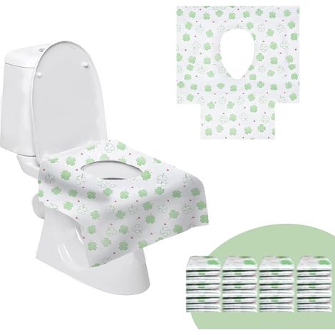 Lot de 60 tapis de toilette jetables universels surdimensionnés pour les voyages et les toilettes publiques - Emballage individuel (1/5)