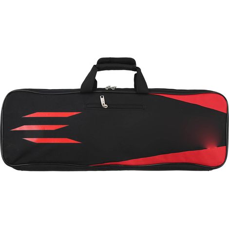 Sac à arc réglable avec poignée auto-agrippante, étui pliable portable pour arc recurve, carquois de flèches rouge. (1/5)