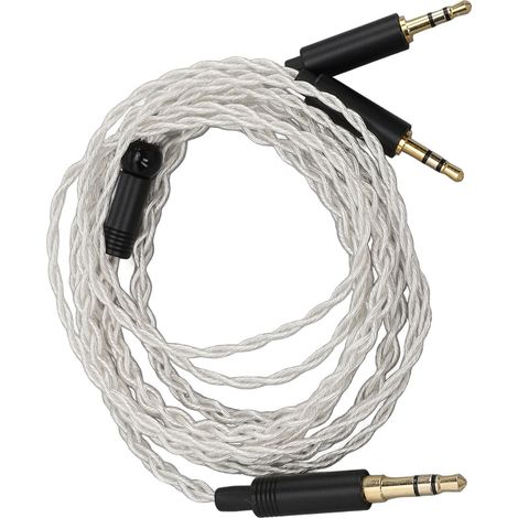 Câble de remplacement pour écouteurs HE400S HE-400I, en cuivre plaqué argent, avec prise jack 3,5 mm vers double prise jack 2,5 mm, longueur 1,2 m. (1/5)