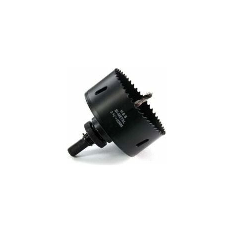 Sega a tazza bimetallica HSS M42 da 92 mm con attacco esagonale e punta da trapano, adatta per legno, cartongesso e lamiera, nera. --TRIMEC - Crezuo
