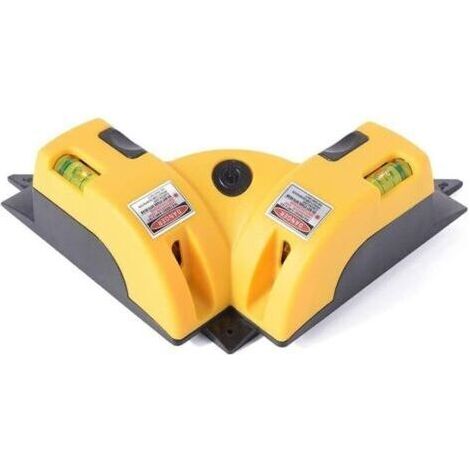 Niveau laser carré à angle droit à 90 degrés Projection de ligne laser horizontale et verticale Niveau laser carré avec deux ventouses Outils de mesure ABS