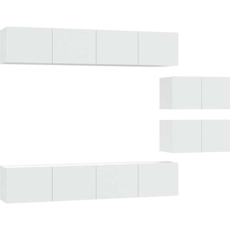 Maison Exclusive - Set di Mobili Porta TV 6 pz Bianco in Legno Multistrato (1/5)