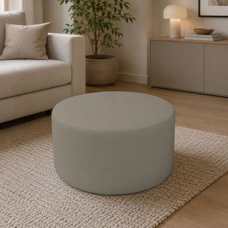 Dmora - Puf Abanera, Sillón multiusos, Puf, Puf reposapiés, Made in Italy, 79x79 h42 cm, Tórtola (1/4)
