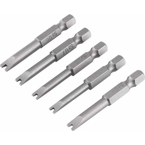 Lot de 5 Embouts de Tournevis S2, 50mm, Forme U, Magiques pour Électricien et Mécanique