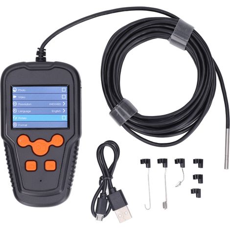 Caméra d'inspection de tuyaux HD 1080P, écran 2,4 pouces, objectif 3,9 mm, étanche IP67, endoscope industriel haute définition. (1/5)