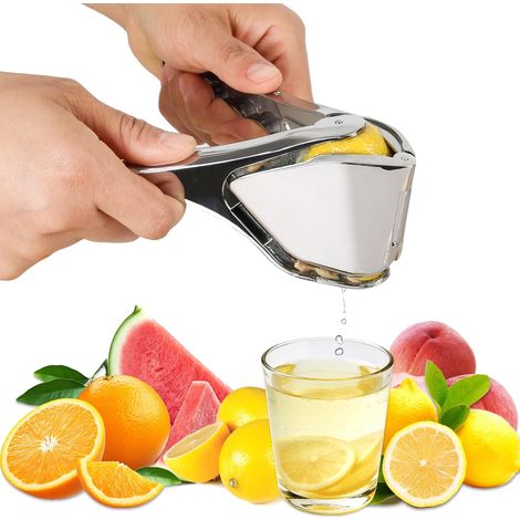 Presse-citron manuel plat en acier inoxydable pour citron, citron vert, facile à utiliser pour citrons, agrumes, citron vert, orange (1/5)