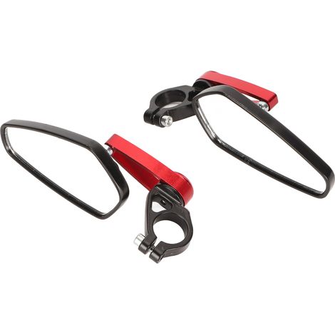 Rétroviseurs Moto 2 Pièces Haute Définition Aluminium Alliage Rétroviseur Guidon Moto Rouge (1/5)