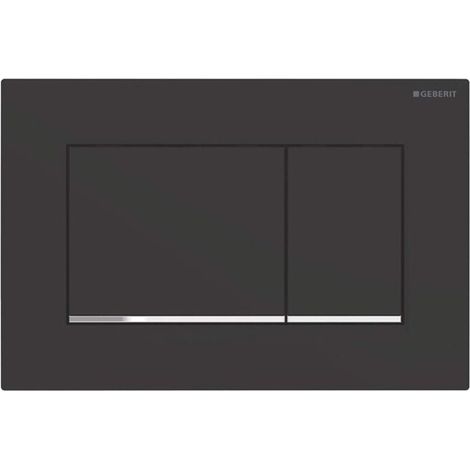 Geberit Sigma20 (ehemals Sigma30) quadratische Betätigungsplatte für Zweimengenspülung: schwarz, poliertes Chrom (115.883.KM.1) (1/4)