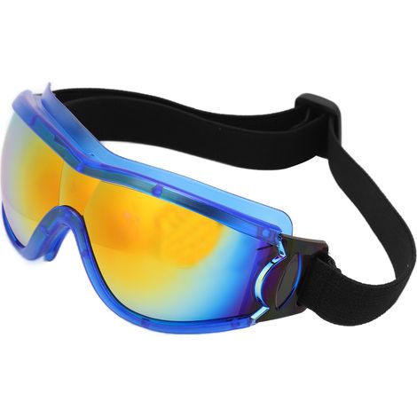 Spritzwassergeschützte UV-Schutzbrille für Kinder, blauer Rahmen mit roter Folienoptik, mit Aufbewahrungsetui (1/5)