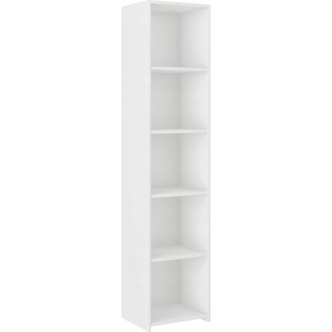 Schmales Regal mit Fächern, Weiß - 180 x 40 x 30 cm - Modern B-40