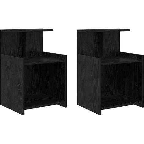 Maison Exclusive - Armadio da Notte 2 pcs Rovere Nero 40 x 35 x 60 cm