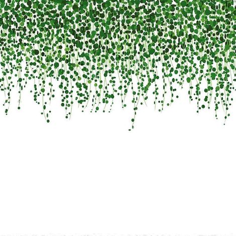 Décoration murale autocollante en forme de plante verte, imperméable (1/4)