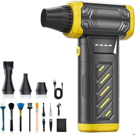 Souffleur Air Comprimé -130000TR/Min,Mini Souffleur Sans Fil Puissant avec Batterie 8000mAh,3 Vitesses Réglables, pour Clavier, (1/5)