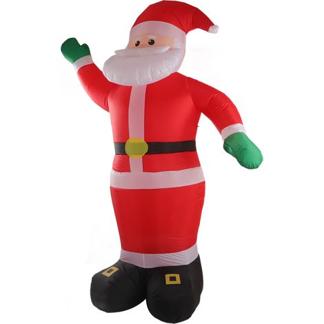 Père Noël gonflable étanche avec LED intégrée et mains vertes, décoration extérieure pour jardin ou pelouse, prise UE 100-240 V (1/5)