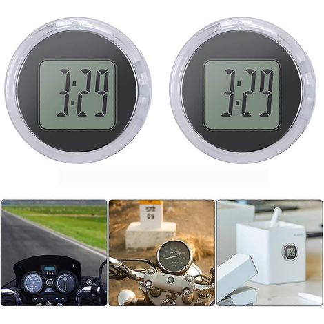 Lot de 2 horloges de moto, horloge numérique universelle étanche et antichoc à coller. (1/5)