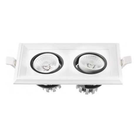 Encastré LED 2X11W rectangulaire 225X128X79mm blanc 2 spots orientables 4000K 2X850lm 230V dimmable 38° IP20 IK07 MINI CARD TWO