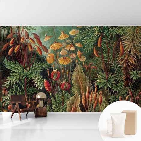 Papier peint intissé décoratif avec motifs pour salon et chambre a motif - Colle incluse gratuite Jardin exotique 416x254 cm (1/5)
