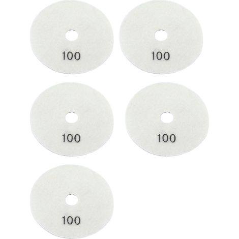 5 Disques Diamantés de Polissage à Eau 4 Pouces, Kit de Meulage Souple pour Marbre Granit Céramique, Grain 100 (1/5)