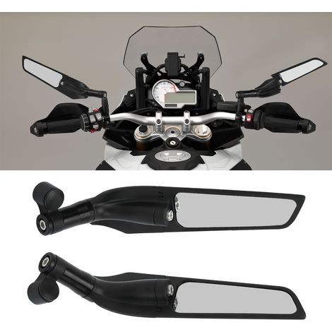 Rétroviseur universel pour moto M8/M10 avec ailettes réglables, compatible avec Honda, Yamaha, Kawasaki, Ducati et Suzuki. (1/5)