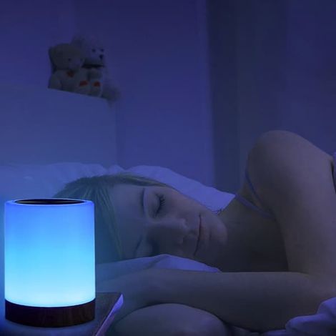 Veilleuse LED avec crochet, lampe de chevet tactile à intensité variable, lampe de table RGB à changement de couleur pour chambre ou salon (1/5)