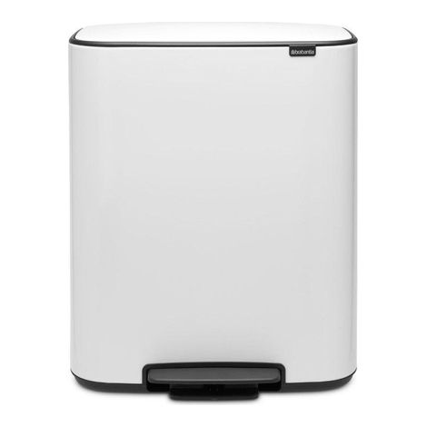 BRABANTIA Poubelle à pédale 2 x 30 L Blanche - Bo 211447 (1/5)