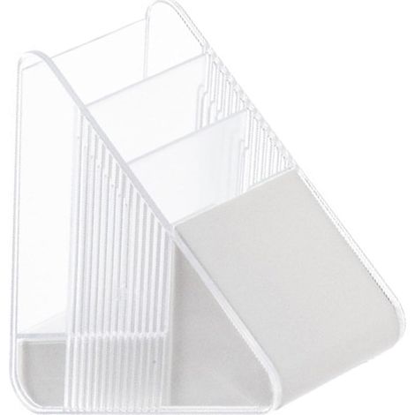 Triangular Slanted Pen Holder, Space-Saving Desktop Organizer for Makeup Brushes, Multifunctional Storage Box with Plastic Construction (1/5)