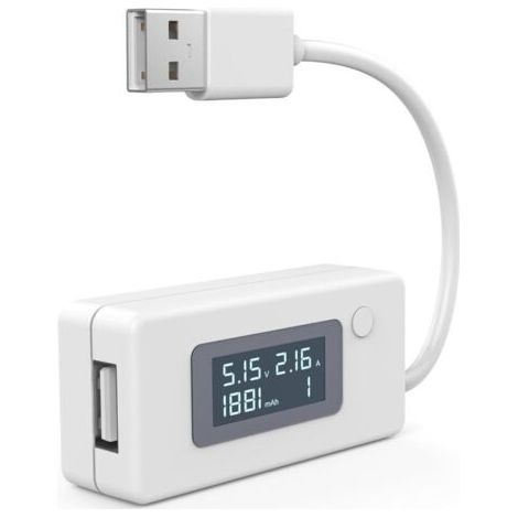 Multímetro, ohmímetro y amperímetro multímetro, voltímetro, amperímetro y medidor de capacitancia USB comprobador de voltaje, corriente y capacitancia eléctrica USB (1/5)