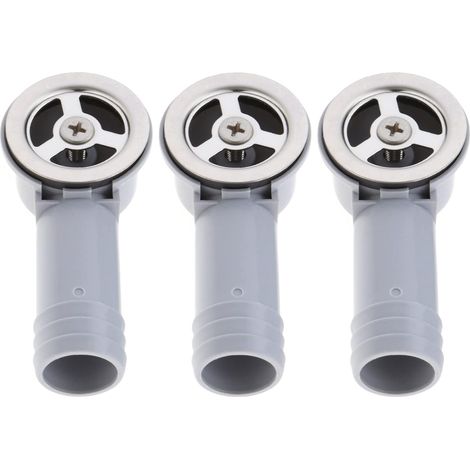 3pcs - Tête De Trop-plein - Accessoire D'évier - Interface Ronde Pour Ouverture 28-30mm - Plastique Abs Et Acier Inoxydable - Cuisine Salle De Bain - Argent - 41x41cm (1/5)