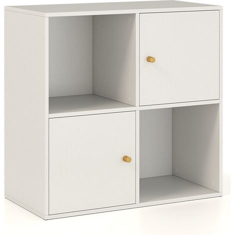 Libreria a 4 cubi contenitore compatto 60 x 29 x 60 cm grande capacità di stoccaggio design moderno MDF bianco 200017064