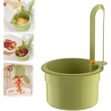 Filtre Évier - Panier Récupérateur Déchets Alimentaires - Égouttoir Fruits Légumes - Vert - 1 Pièce (1/5)