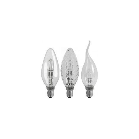 AUTRES Lampes halogènes en forme de bougie, 2 lampes torsadées, 28 W, 370 A, culot à vis E14