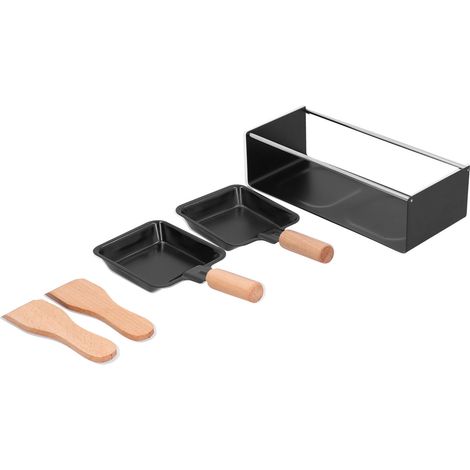 Tragbare Mini-Raclette-Grillpfanne mit Antihaftbeschichtung und Holzgriff für die Küche (1/5)