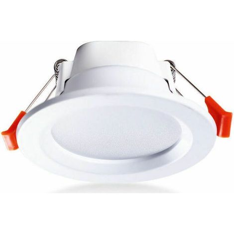 Faretti da incasso impermeabili - Confezione da 4 - Grado di protezione IP65 - 5W - Luce bianca calda - Materiale plastico - Diametro 70 mm - 220-240 volt (1/4)