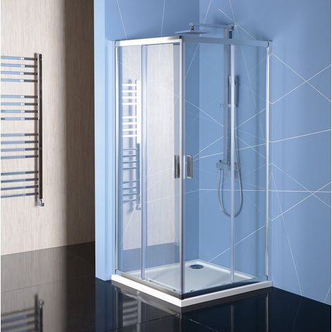Polysan Easy Line - Cabine de douche 90x80 cm, aluminium poli/verre transparent EL5315 (1/5)