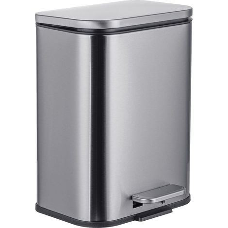 Pattumiera anti-impronta moderna 5 l igienica funzione soft-close bagno cucina in acciaio inossidabile grigio 130017960