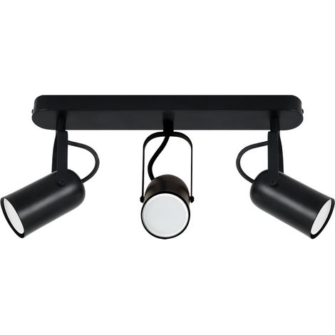 Lámpara de pared y techo ajustable de color negro, 25 W, para loft, 3 bombillas GU10, Ideus 04395 (1/2)