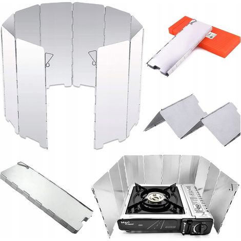 Windschutz für Herdplatte, Aluminium, faltbar + Tasche