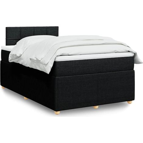 Boxspringbett mit Matratze Schwarz 120x200 cm Stoff